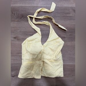 Emory Park Light Yellow Buttoned Top